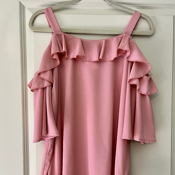 Pink Off Shoulder Ruffle Top - Picture 3 of 8
